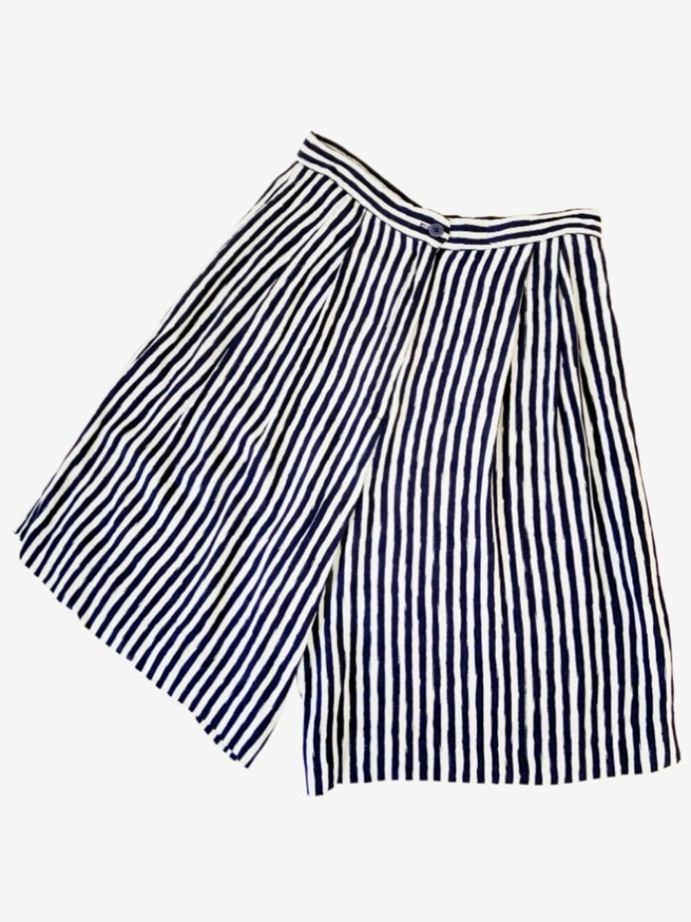 Vintage Navy and White Stripe Trouser Short / Made in USA / size Small